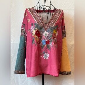 243 - Floral Embroidered Women's Top